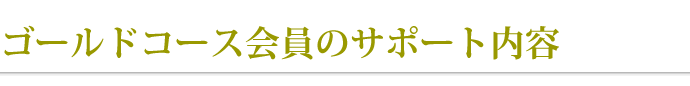 ゴールドコース会員のサポート内容