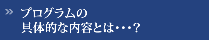 プログラムの具体的な内容とは・・・？