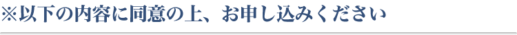 ※以下の内容に同意の上、お申し込みください